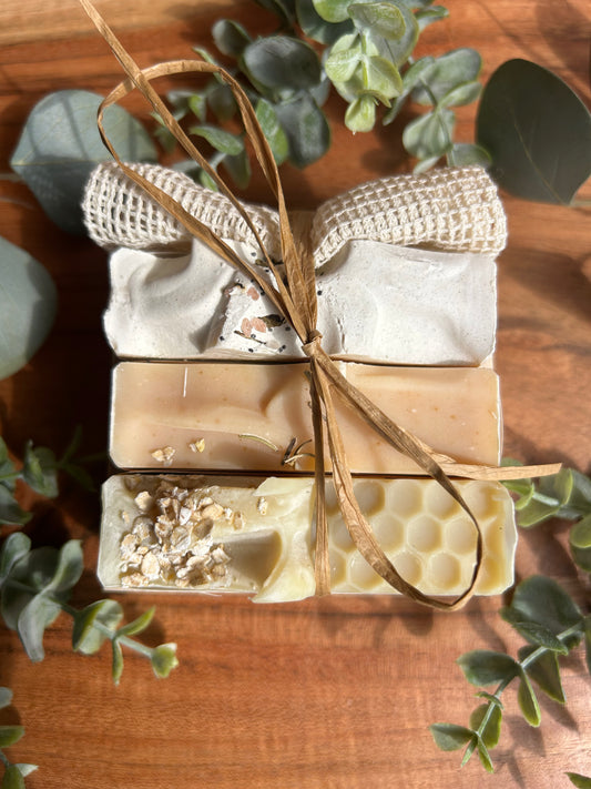 3 Soap Gift Set with Soap Saver Bag